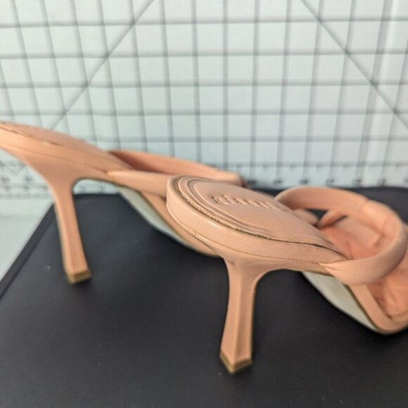 NEW- Size 6.5 Women's Gianni Bini Stiletto Heeled Sandal Slip-on Peach Coral - Picture 3 of 6